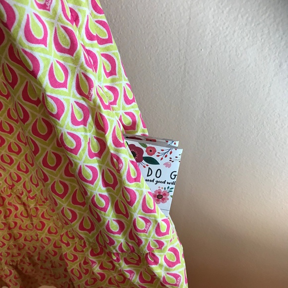 Lily Pulitzer Sz 8 Pink Green Geometric Sundress Button Pockets Zip Linen blend - Picture 6 of 10